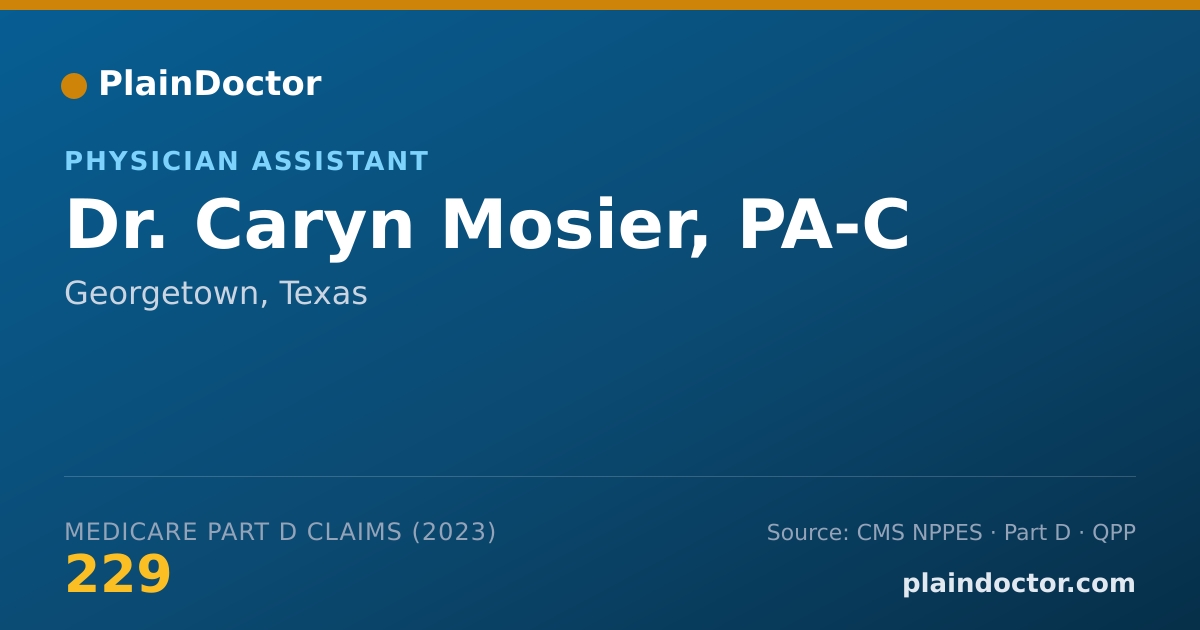 Shareable card for Caryn Mosier, PA-C - Physician Assistant, Georgetown, TX