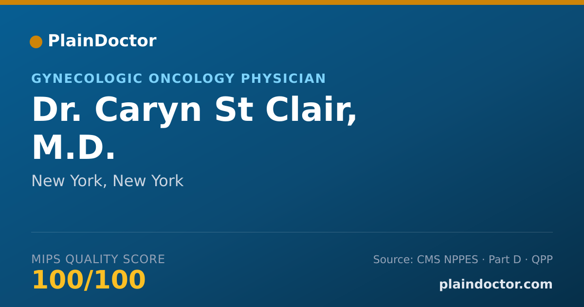 Shareable card for Caryn St Clair, M.D. - Gynecologic Oncology Physician, New York, NY