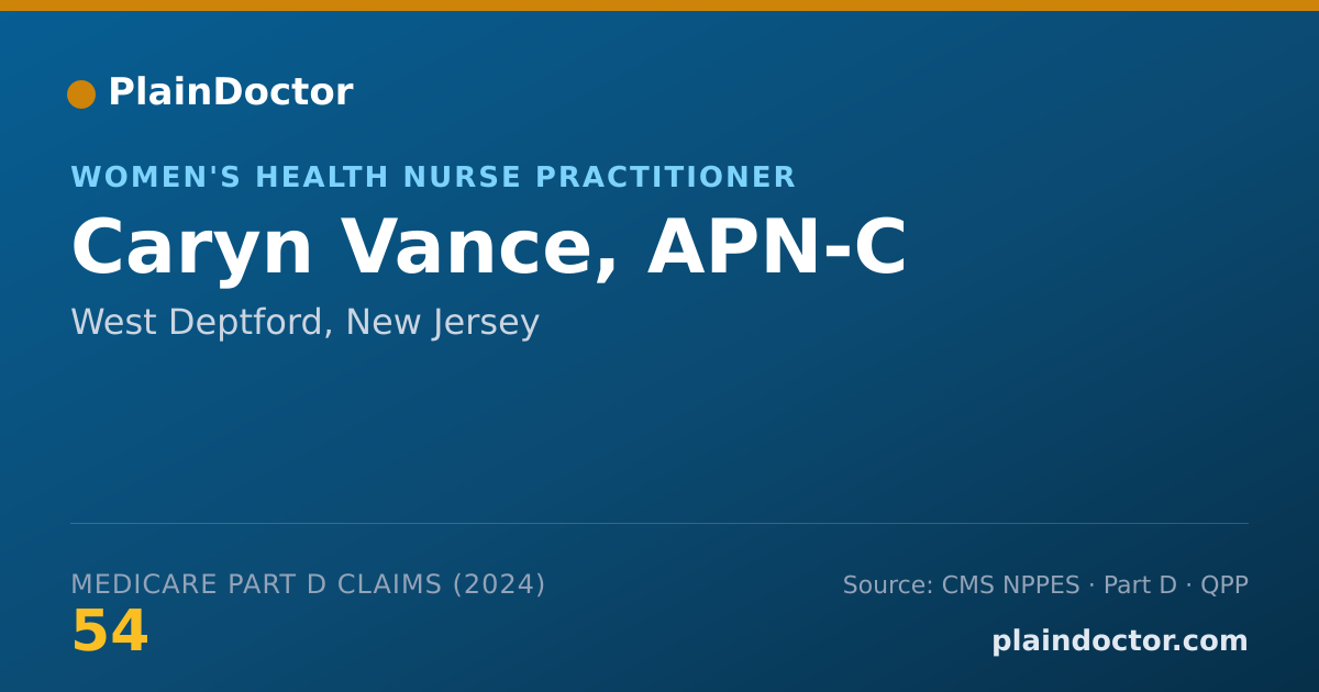 Shareable card for Caryn Vance, APN-C - Women's Health Nurse Practitioner, West Deptford, NJ
