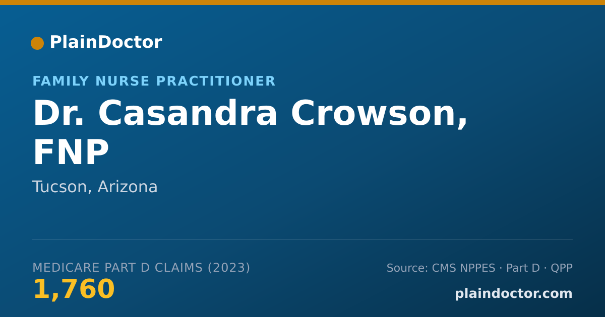 Shareable card for Casandra Crowson, FNP - Family Nurse Practitioner, Tucson, AZ