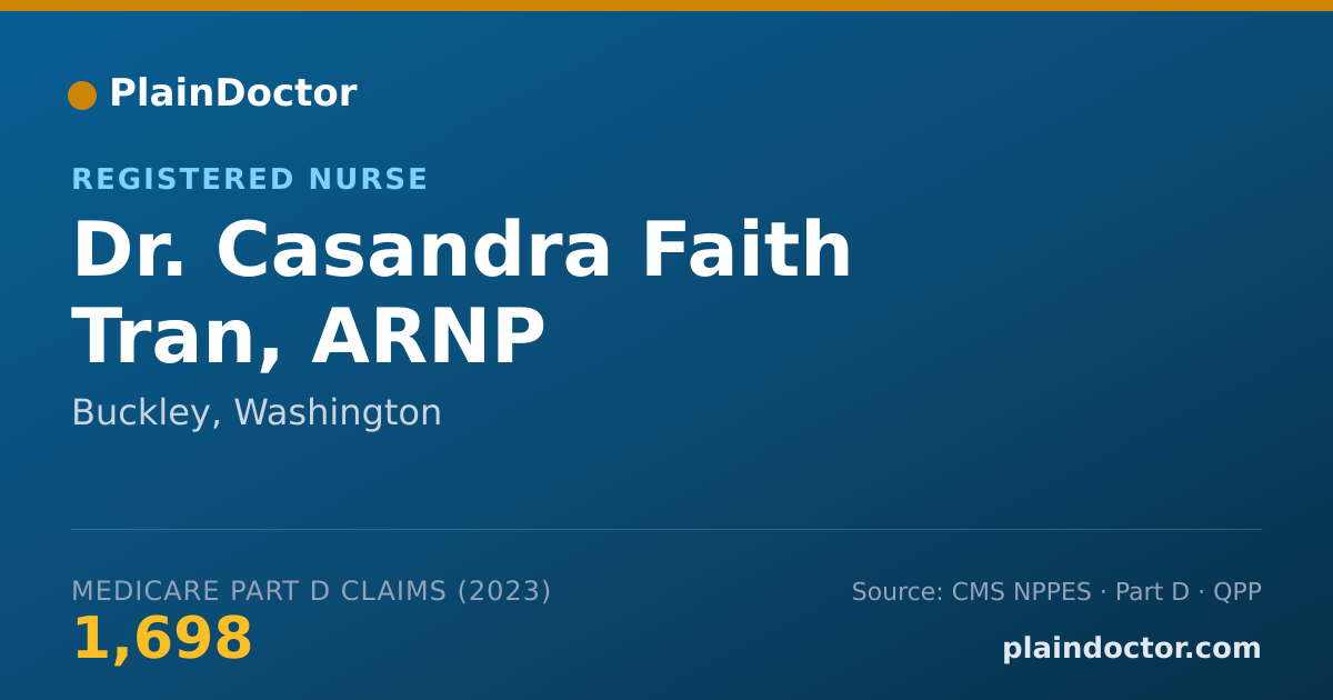 Shareable card for Casandra Faith Tran, ARNP - Registered Nurse, Buckley, WA