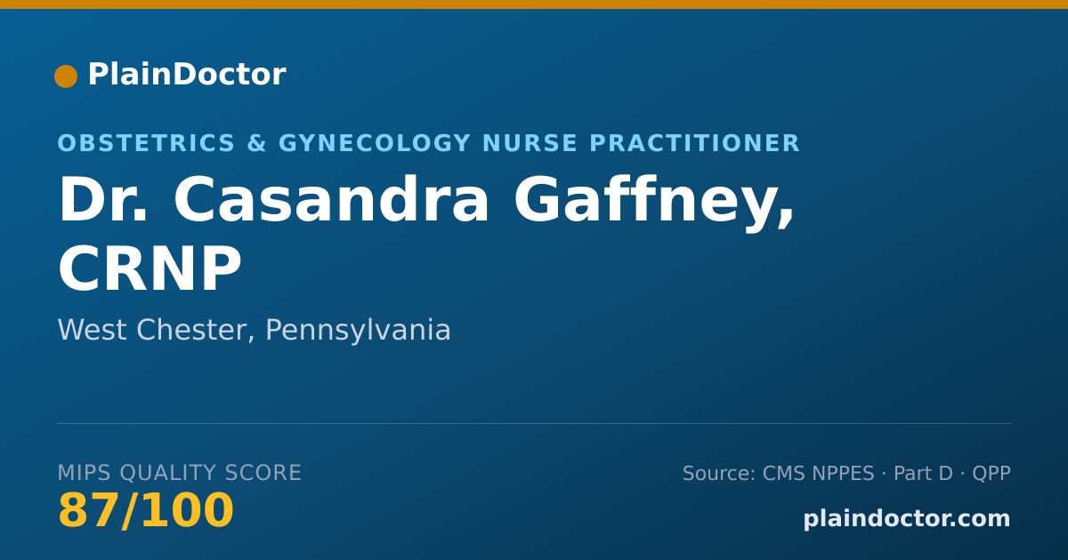 Shareable card for Casandra Gaffney, CRNP - Obstetrics & Gynecology Nurse Practitioner, West Chester, PA