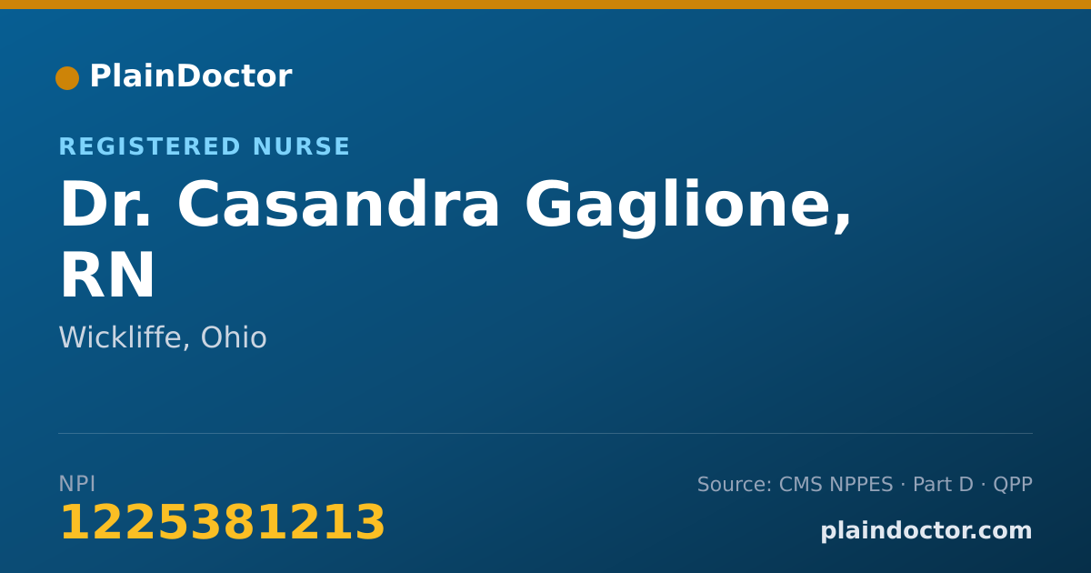 Shareable card for Casandra Gaglione, RN - Registered Nurse, Wickliffe, OH