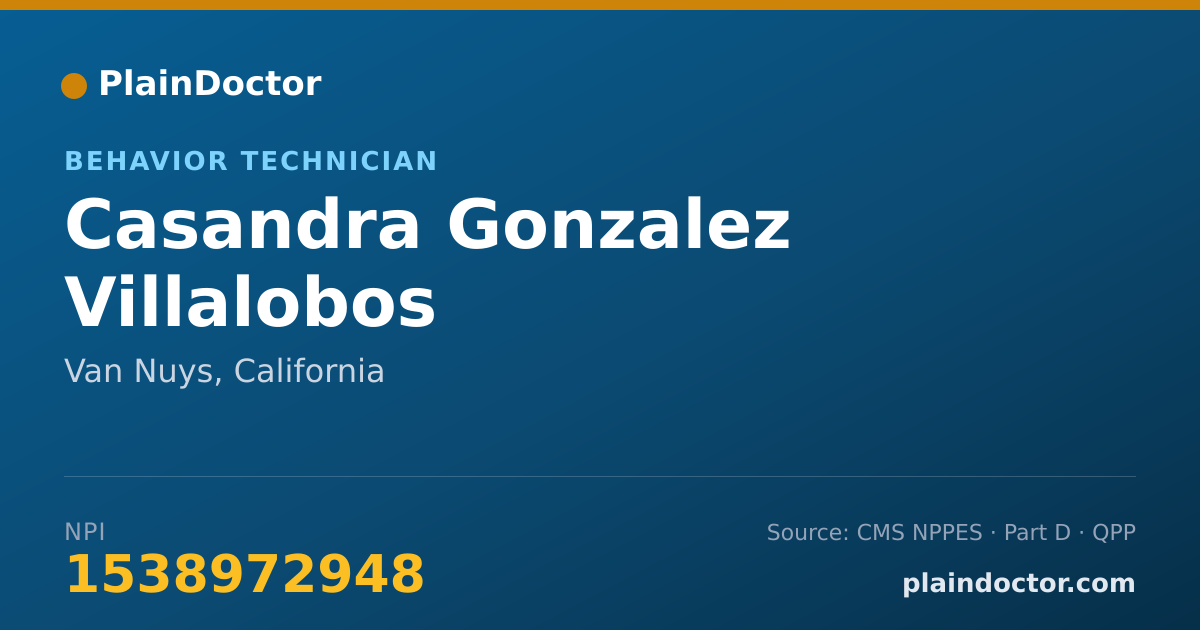 Shareable card for Casandra Gonzalez Villalobos - Behavior Technician, Van Nuys, CA