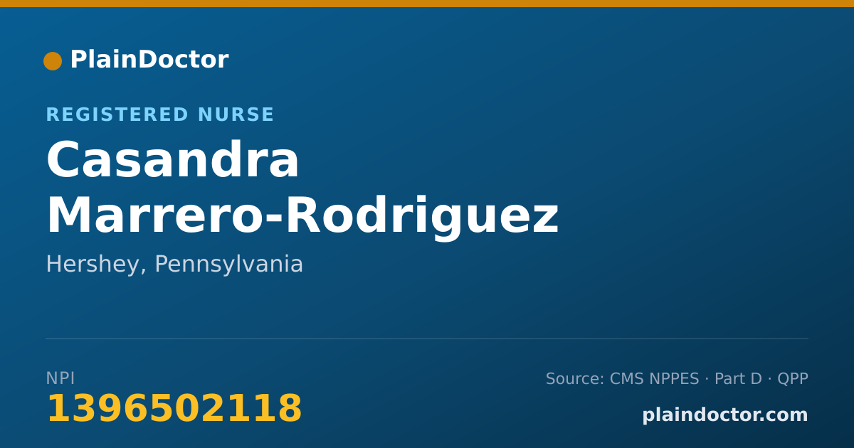 Shareable card for Casandra Marrero-Rodriguez - Registered Nurse, Hershey, PA