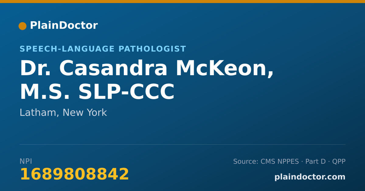 Shareable card for Casandra McKeon, M.S. SLP-CCC - Speech-Language Pathologist, Latham, NY