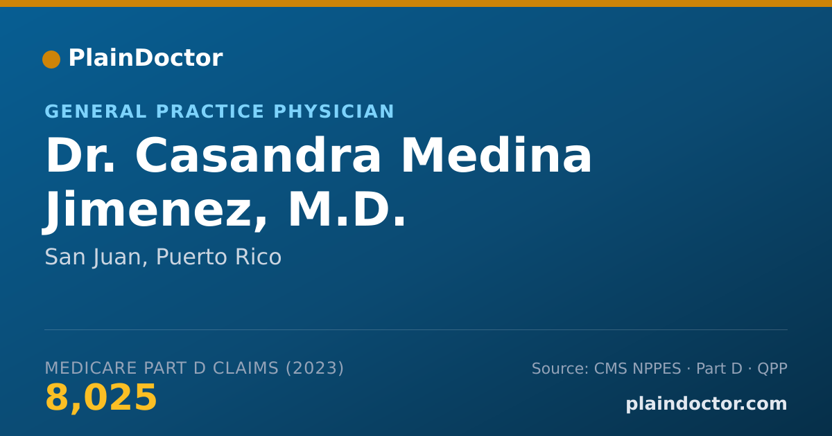 Shareable card for Casandra Medina Jimenez, M.D. - General Practice Physician, San Juan, PR
