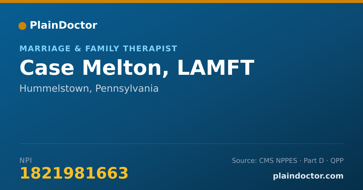 Shareable card for Case Melton, LAMFT - Marriage & Family Therapist, Hummelstown, PA