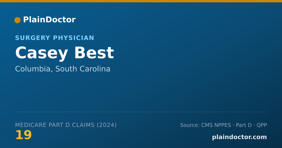 Shareable card for Casey Best - Surgery Physician, Columbia, SC