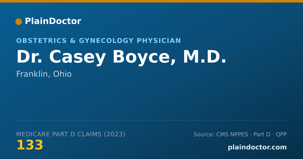 Shareable card for Casey Boyce, M.D. - Obstetrics & Gynecology Physician, Franklin, OH