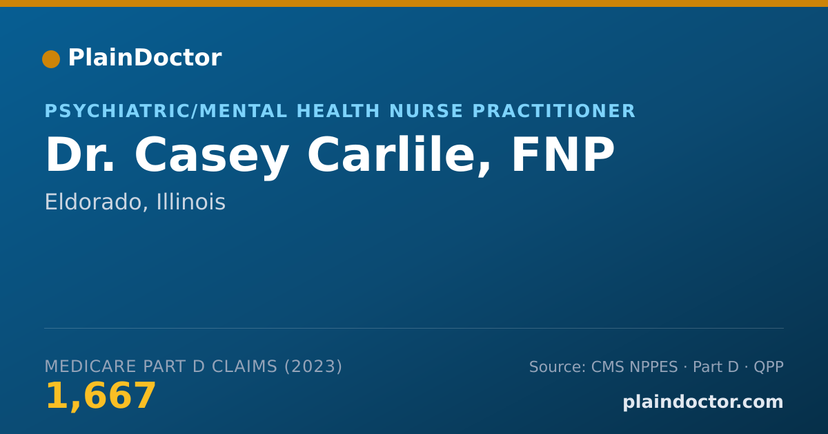 Shareable card for Casey Carlile, FNP - Psychiatric/Mental Health Nurse Practitioner, Eldorado, IL