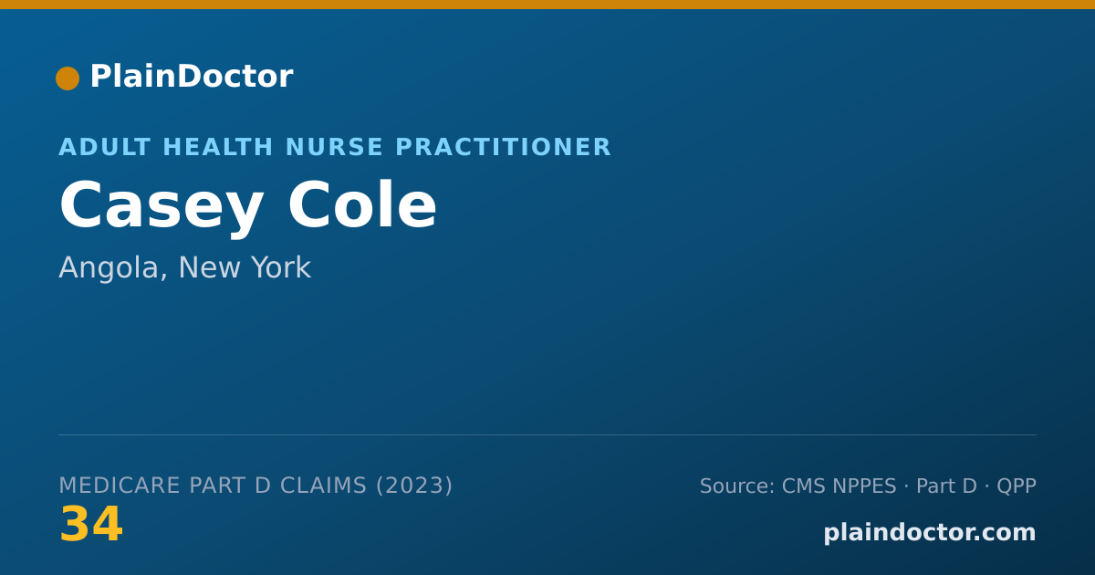 Shareable card for Casey Cole - Adult Health Nurse Practitioner, Angola, NY