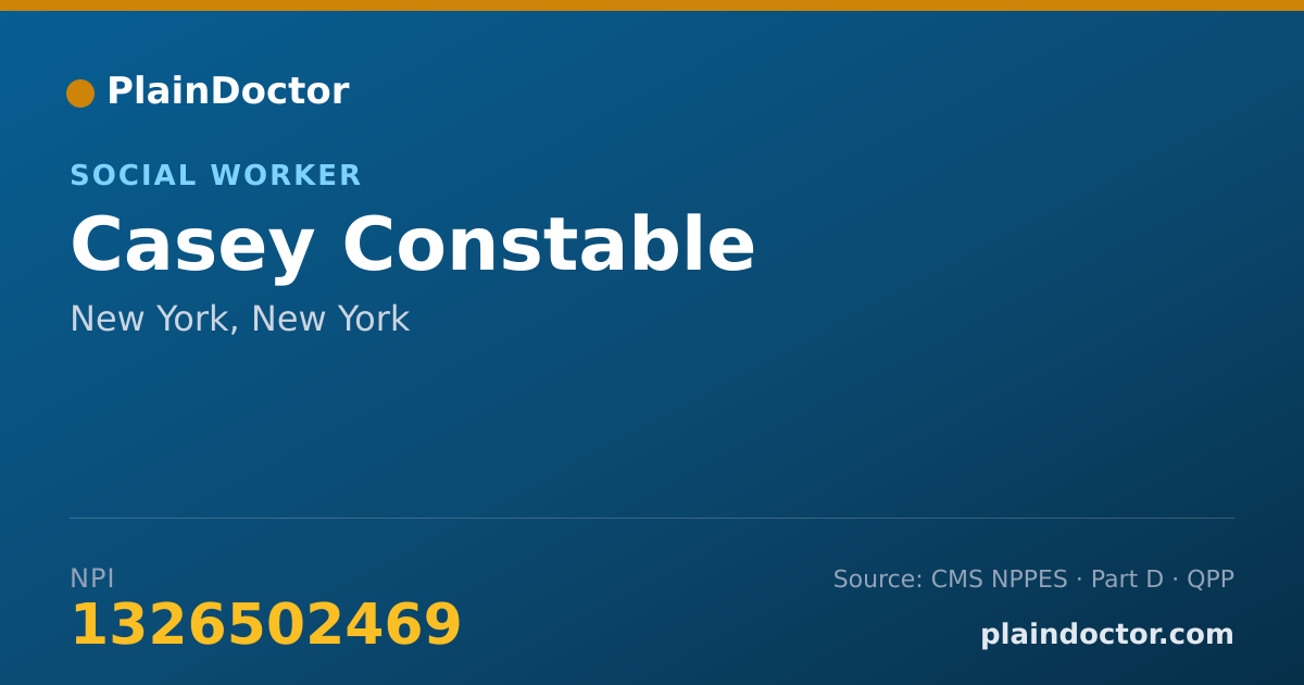 Shareable card for Casey Constable - Social Worker, New York, NY