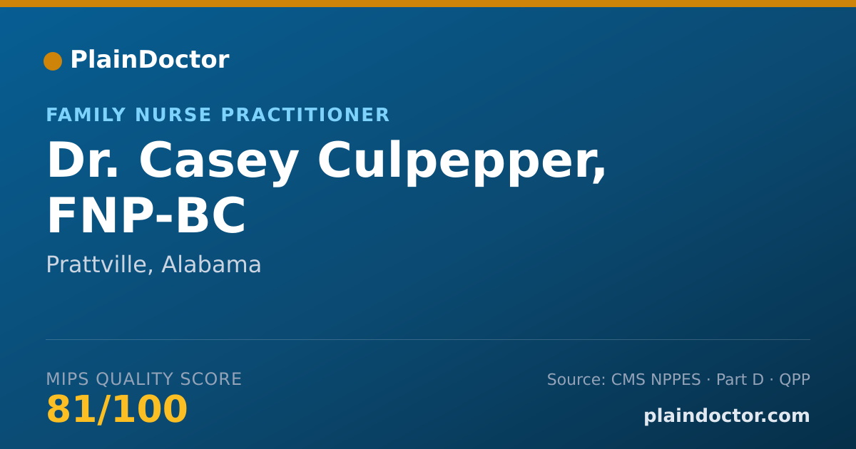 Shareable card for Casey Culpepper, FNP-BC - Family Nurse Practitioner, Prattville, AL