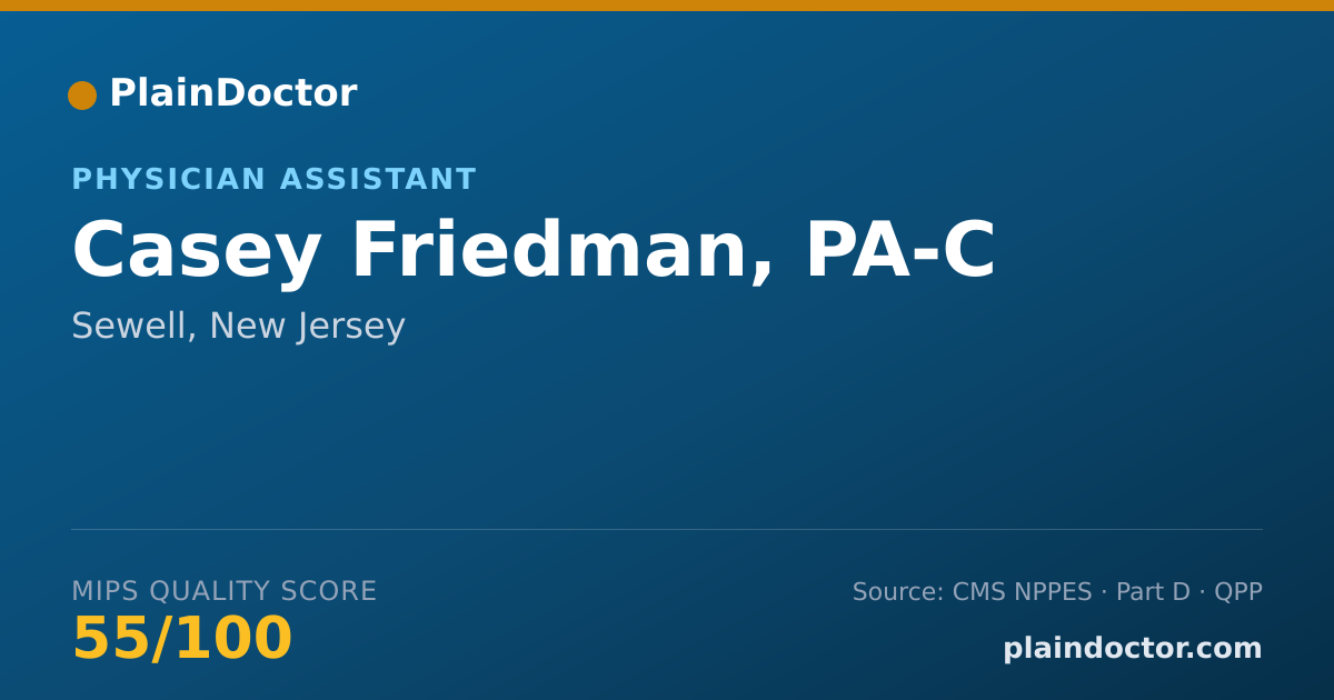 Shareable card for Casey Friedman, PA-C - Physician Assistant, Sewell, NJ