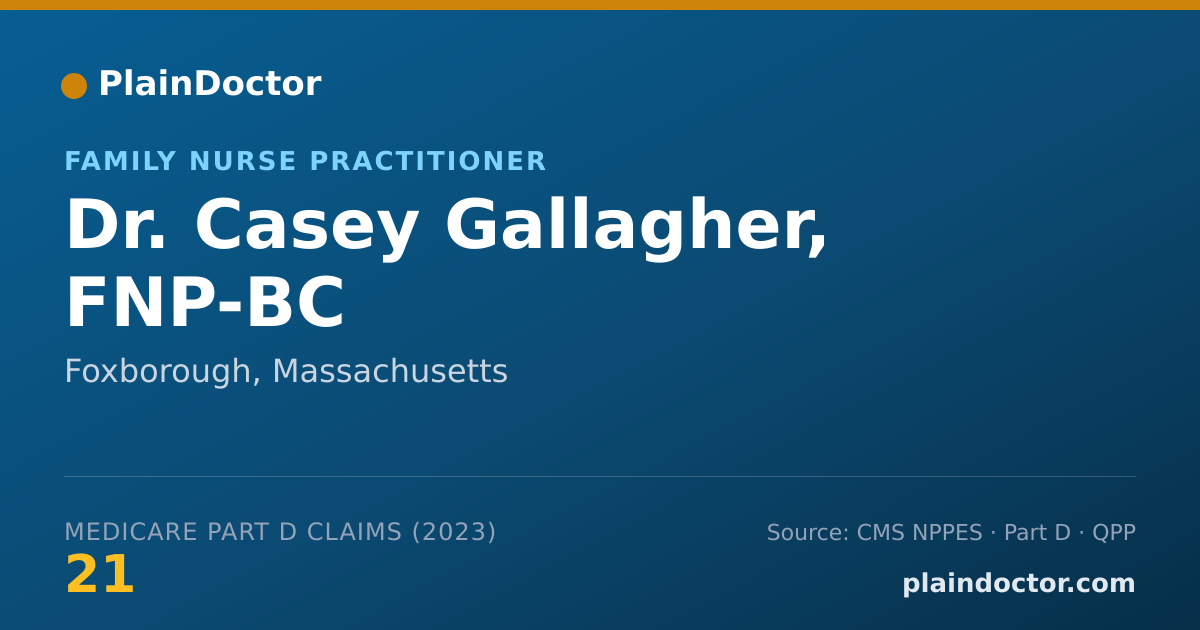 Shareable card for Casey Gallagher, FNP-BC - Family Nurse Practitioner, Foxborough, MA
