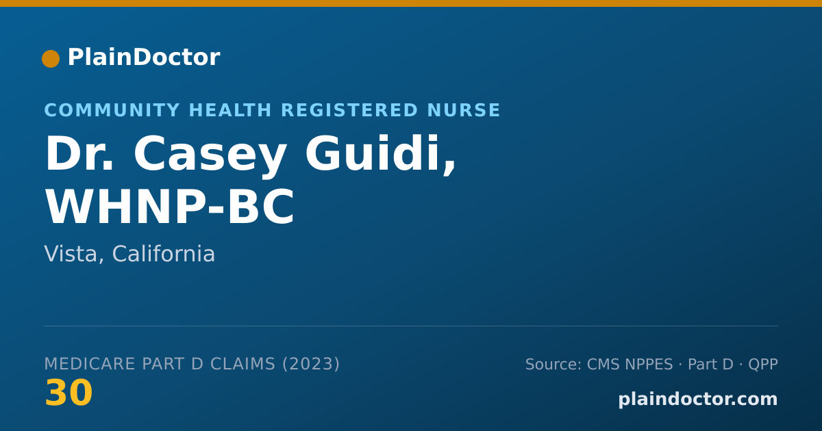 Shareable card for Casey Guidi, WHNP-BC - Community Health Registered Nurse, Vista, CA