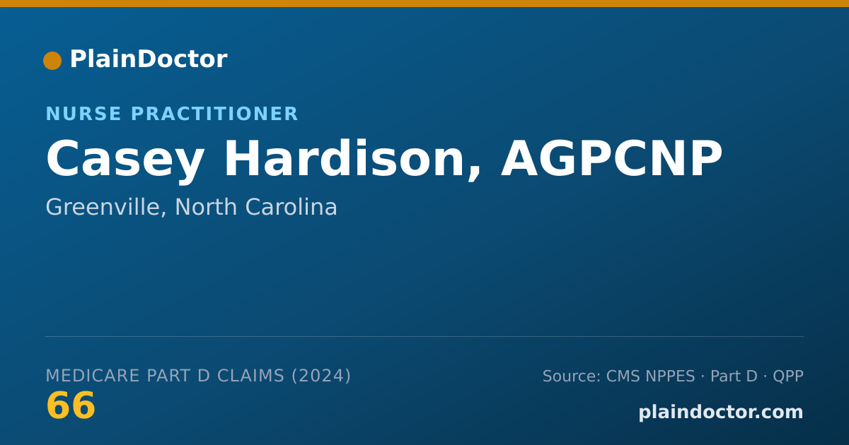 Shareable card for Casey Hardison, AGPCNP - Nurse Practitioner, Greenville, NC