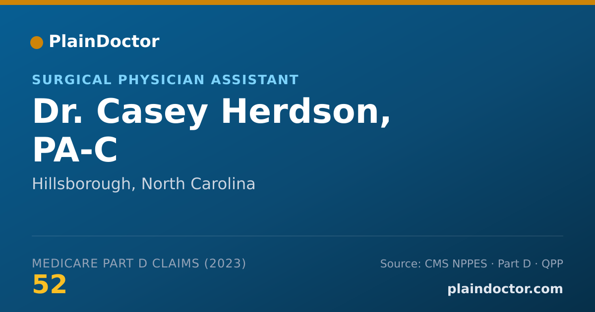 Shareable card for Casey Herdson, PA-C - Surgical Physician Assistant, Hillsborough, NC