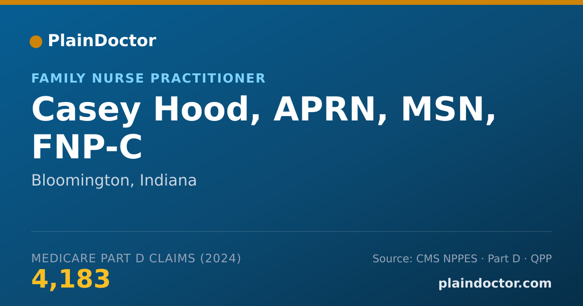 Shareable card for Casey Hood, APRN, MSN, FNP-C - Family Nurse Practitioner, Bloomington, IN