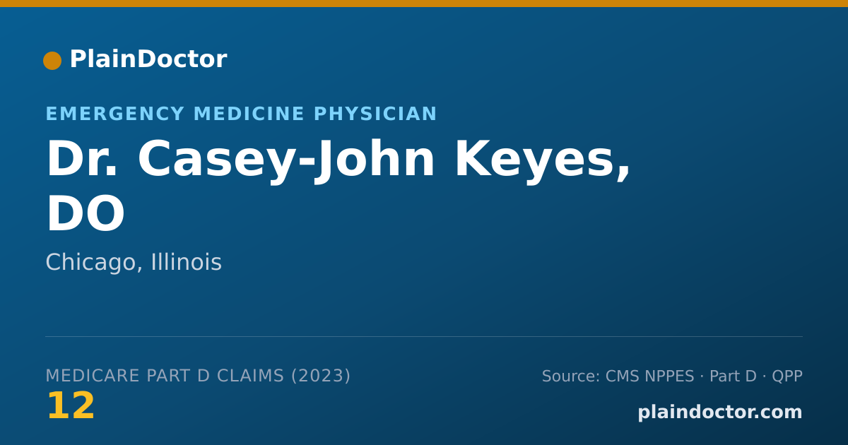 Shareable card for Casey-John Keyes, DO - Emergency Medicine Physician, Chicago, IL