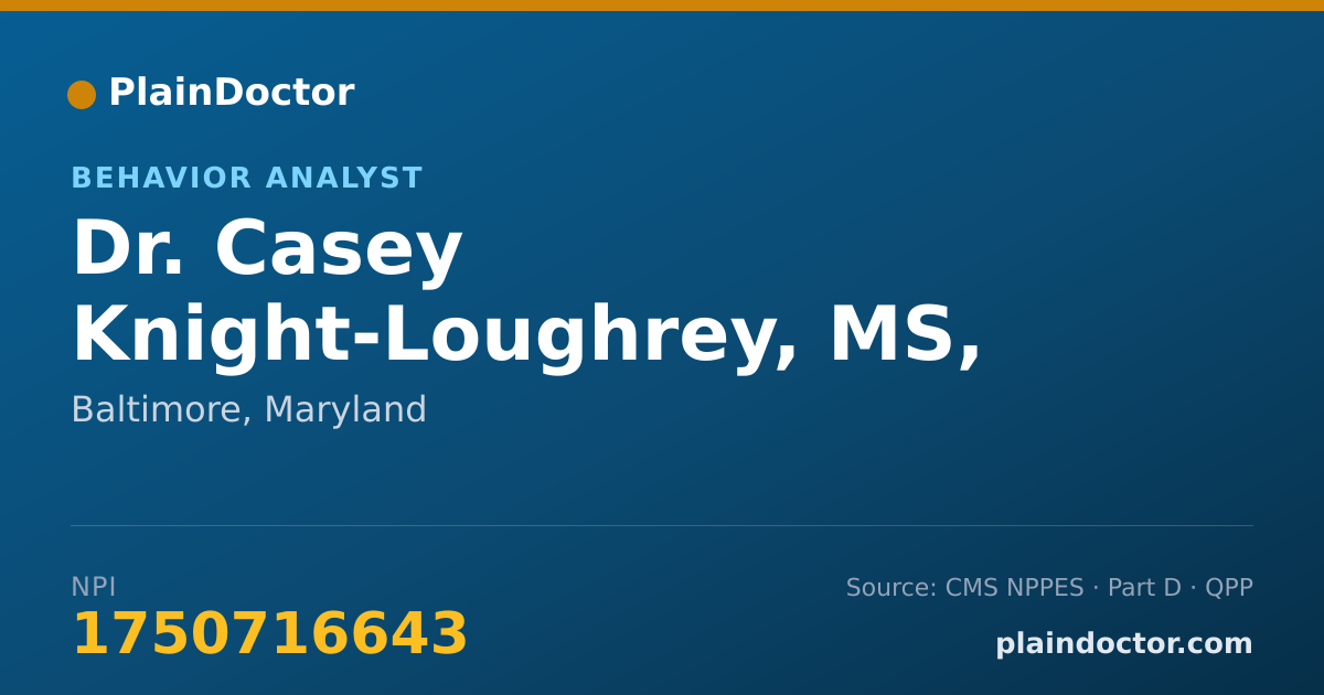 Shareable card for Casey Knight-Loughrey, MS, BCBA - Behavior Analyst, Baltimore, MD