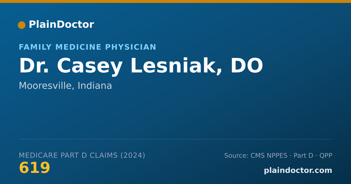 Shareable card for Casey Lesniak, DO - Family Medicine Physician, Mooresville, IN