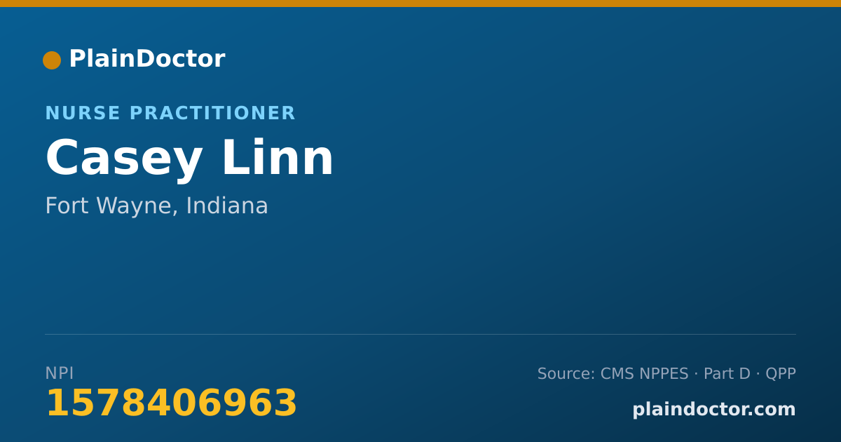 Shareable card for Casey Linn - Registered Nurse, Fort Wayne, IN