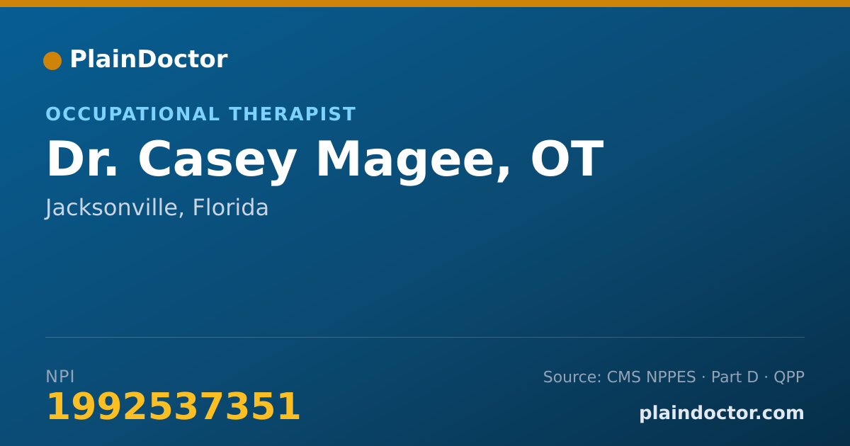 Shareable card for Casey Magee, OT - Occupational Therapist, Jacksonville, FL