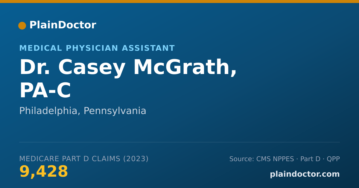Shareable card for Casey McGrath, PA-C - Medical Physician Assistant, Philadelphia, PA