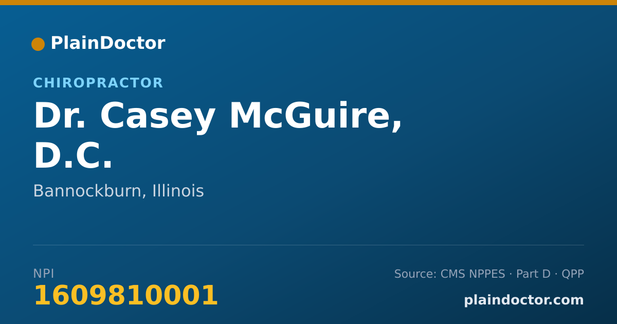Shareable card for Casey McGuire, D.C. - Chiropractor, Bannockburn, IL