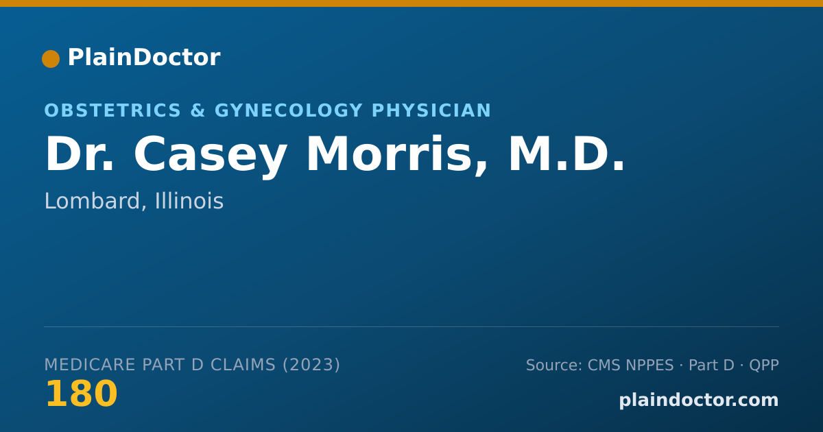 Shareable card for Casey Morris, M.D. - Obstetrics & Gynecology Physician, Lombard, IL