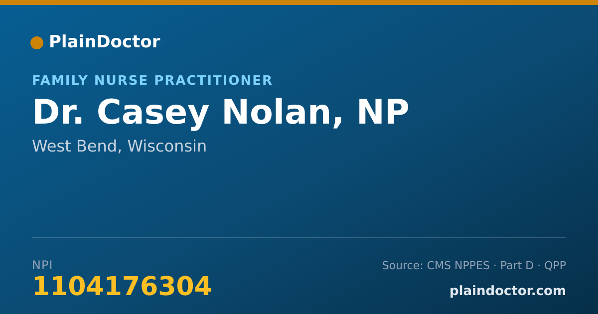 Shareable card for Casey Nolan, NP - Family Nurse Practitioner, West Bend, WI