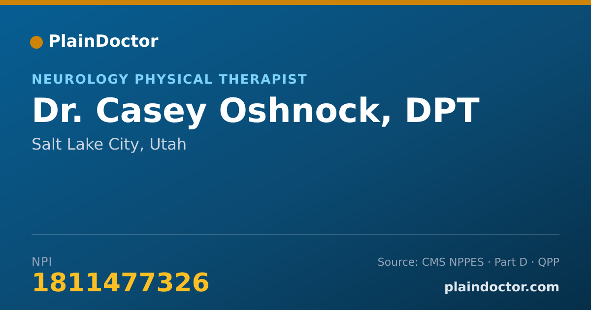 Shareable card for Casey Oshnock, DPT - Neurology Physical Therapist, Salt Lake City, UT