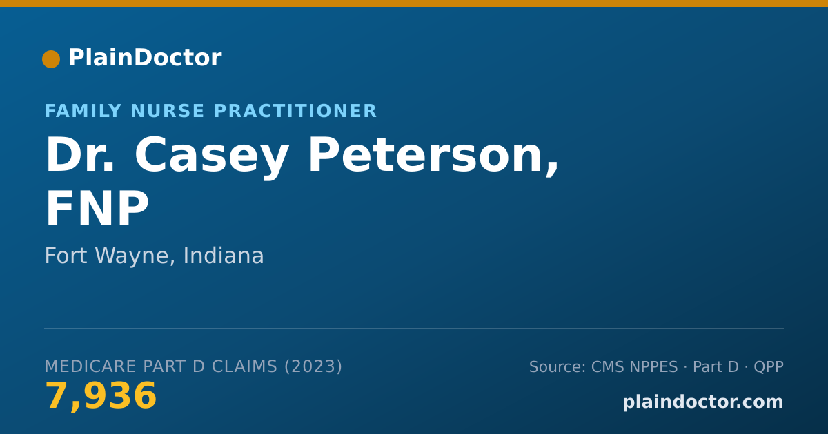 Shareable card for Casey Peterson, FNP - Family Nurse Practitioner, Fort Wayne, IN