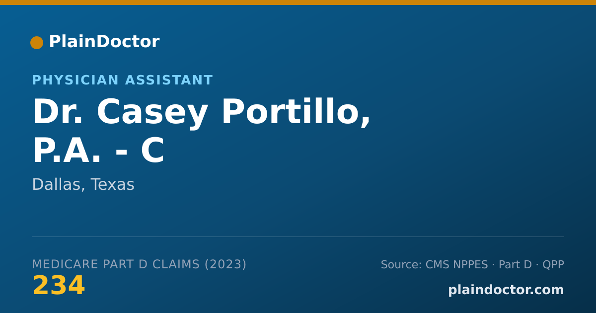 Shareable card for Casey Portillo, P.A. - C - Physician Assistant, Dallas, TX