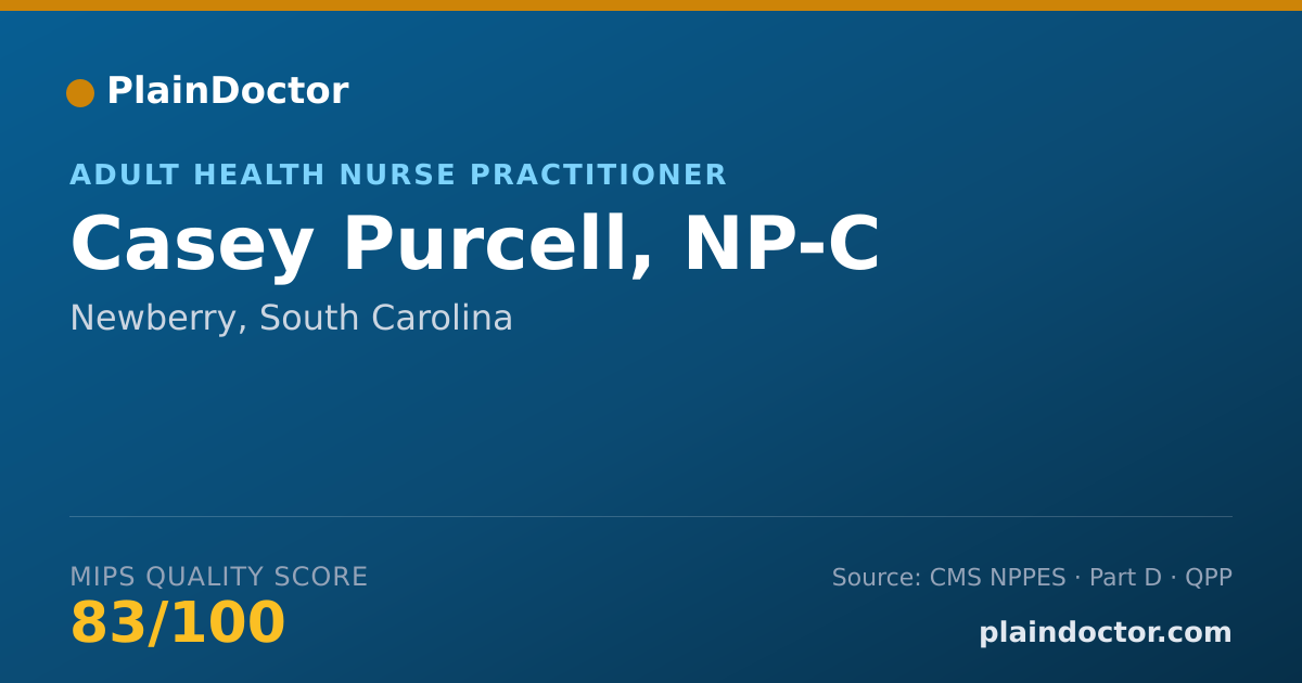 Shareable card for Casey Purcell, NP-C - Adult Health Nurse Practitioner, Newberry, SC
