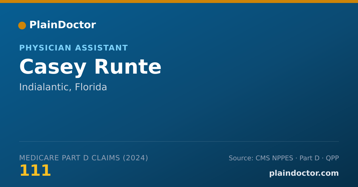 Shareable card for Casey Runte - Physician Assistant, Indialantic, FL