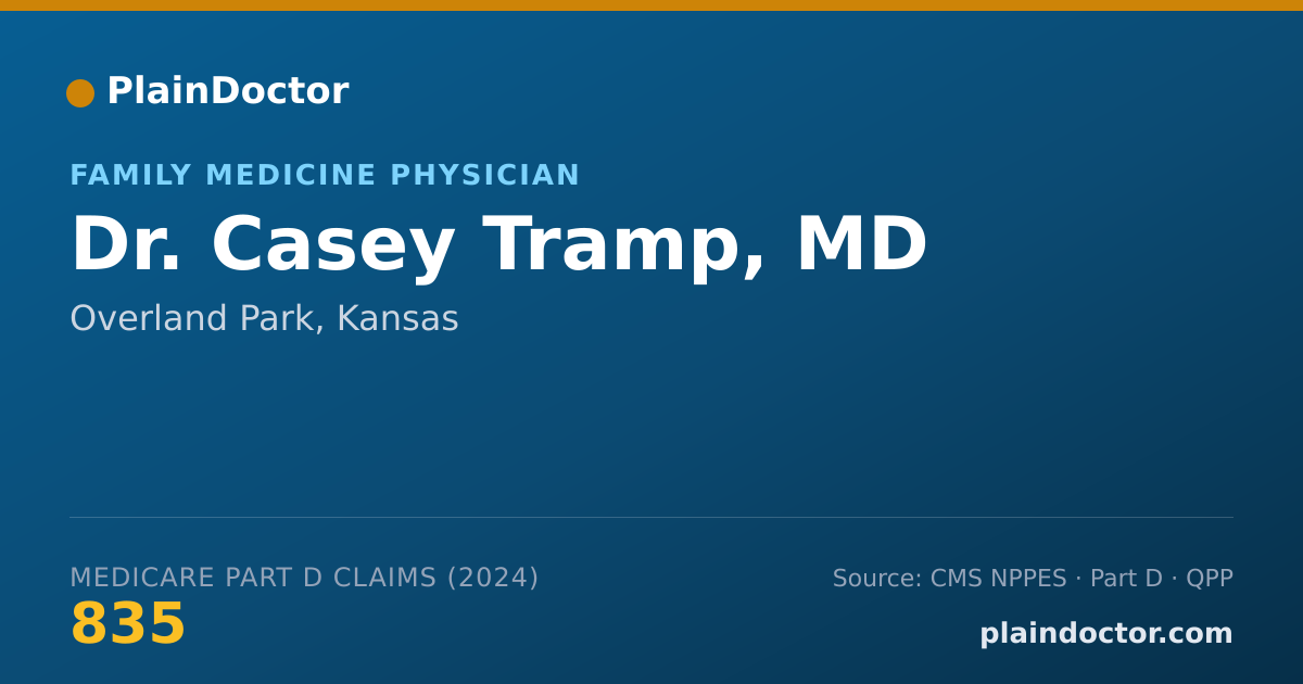 Shareable card for Casey Tramp, MD - Family Medicine Physician, Overland Park, KS