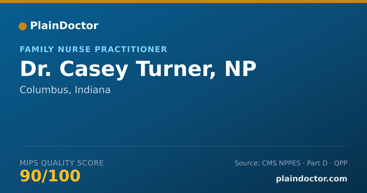 Shareable card for Casey Turner, NP - Family Nurse Practitioner, Columbus, IN