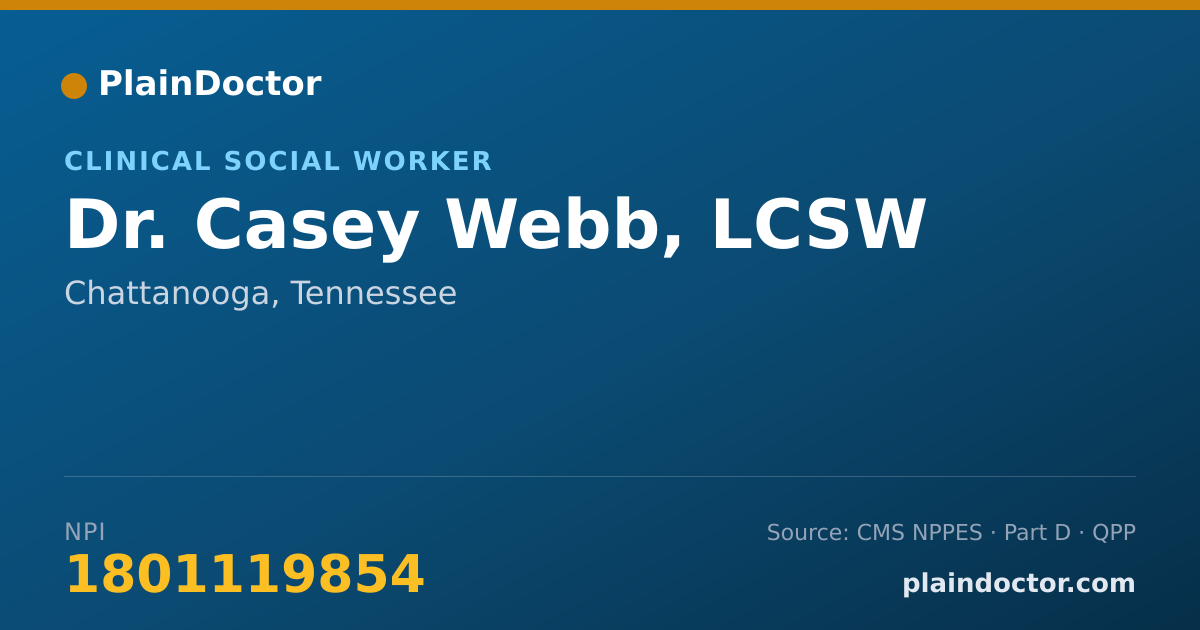 Shareable card for Casey Webb, LCSW - Clinical Social Worker, Chattanooga, TN