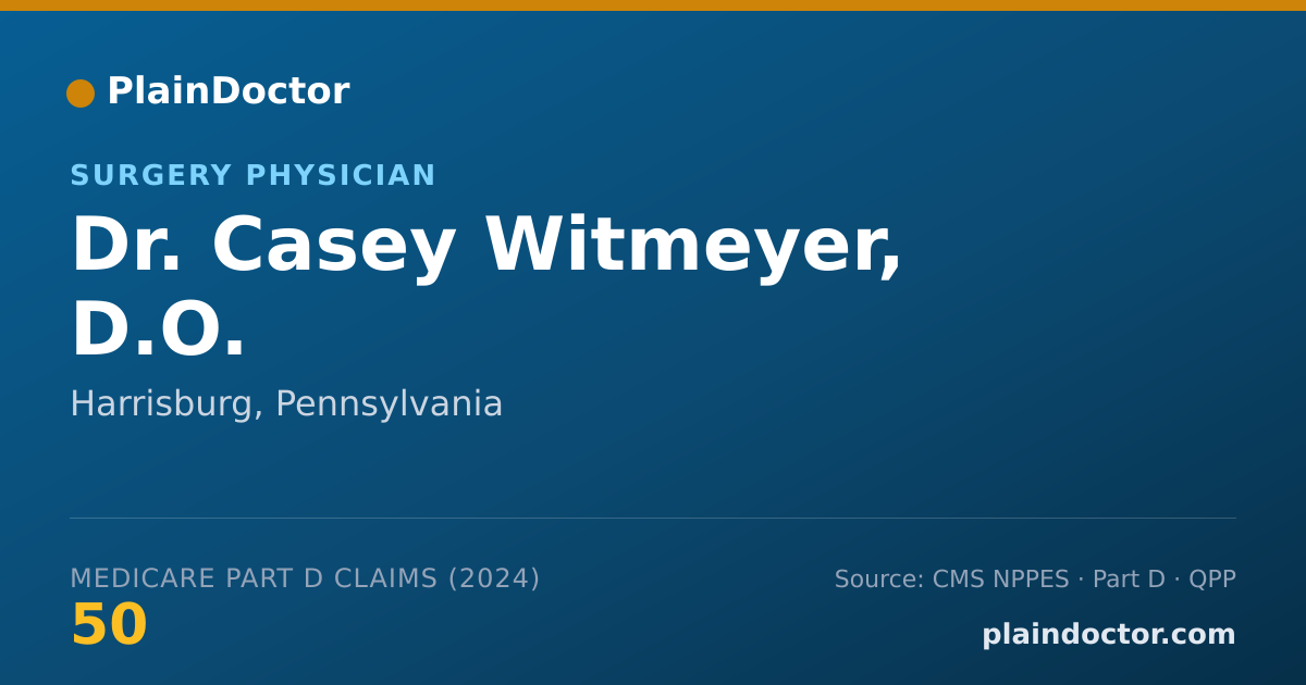 Shareable card for Casey Witmeyer, D.O. - Surgery Physician, Harrisburg, PA