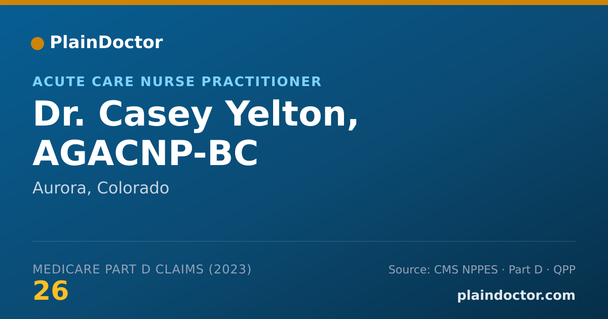 Shareable card for Casey Yelton, AGACNP-BC - Acute Care Nurse Practitioner, Aurora, CO