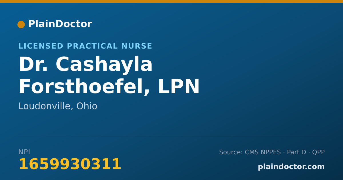 Shareable card for Cashayla Forsthoefel, LPN - Licensed Practical Nurse, Loudonville, OH