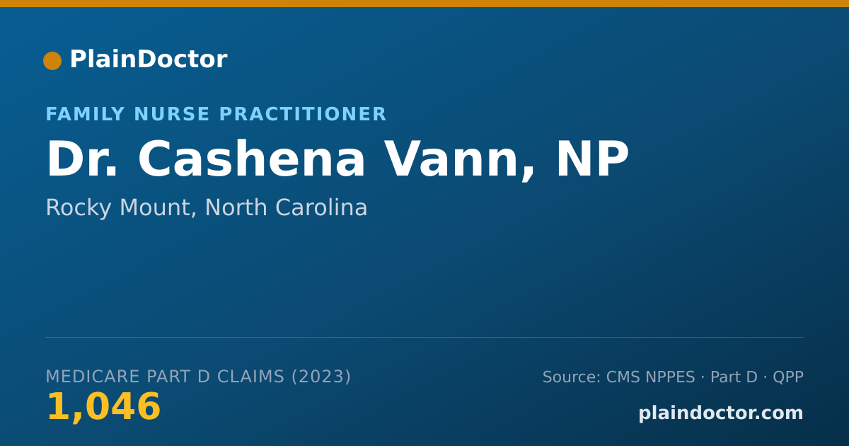 Shareable card for Cashena Vann, NP - Family Nurse Practitioner, Rocky Mount, NC