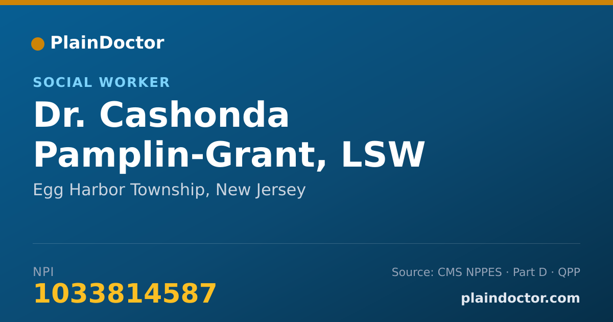 Shareable card for Cashonda Pamplin-Grant, LSW - Social Worker, Egg Harbor Township, NJ