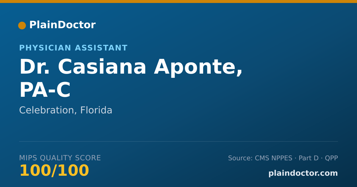 Shareable card for Casiana Aponte, PA-C - Physician Assistant, Celebration, FL