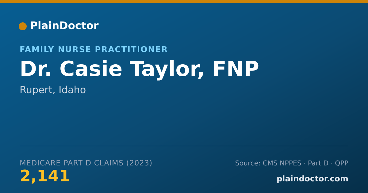 Shareable card for Casie Taylor, FNP - Family Nurse Practitioner, Rupert, ID