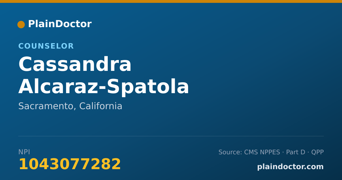 Shareable card for Cassandra Alcaraz-Spatola - Counselor, Sacramento, CA