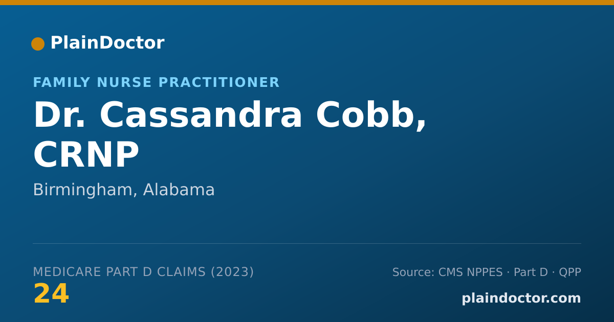 Shareable card for Cassandra Cobb, CRNP - Family Nurse Practitioner, Birmingham, AL